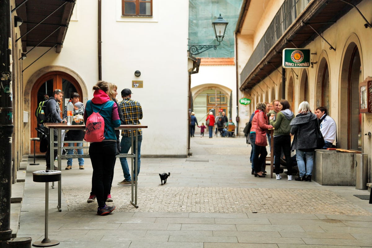 Studenten van de universiteit in Brno