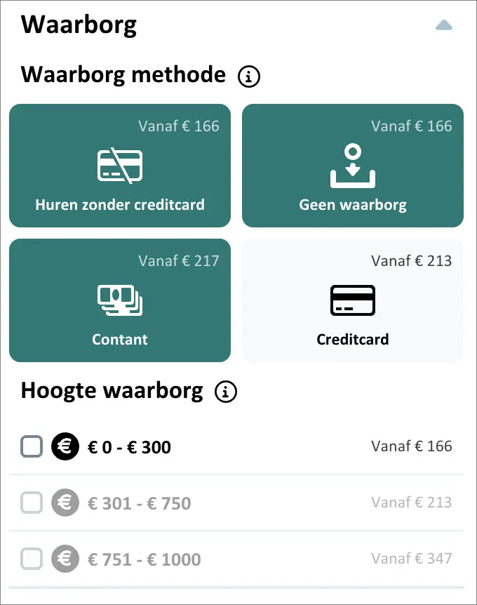 Auto huren zonder creditcard Sunny Cars